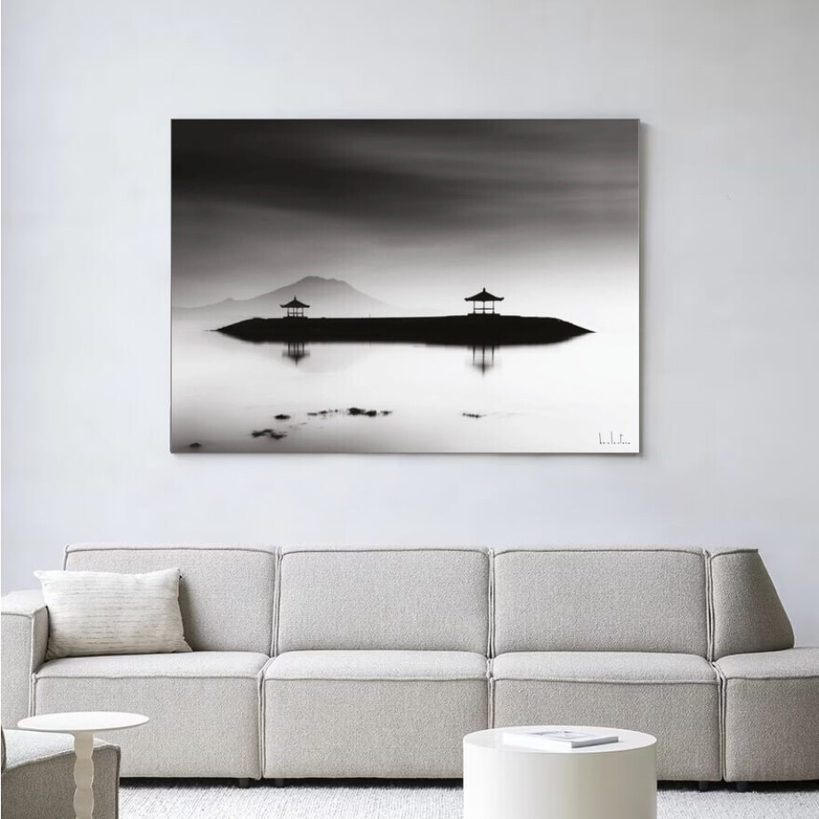 Urban Cotton Wandkleed 'Harmony Bali' 110 x 145cm in Frame - black afbeelding 