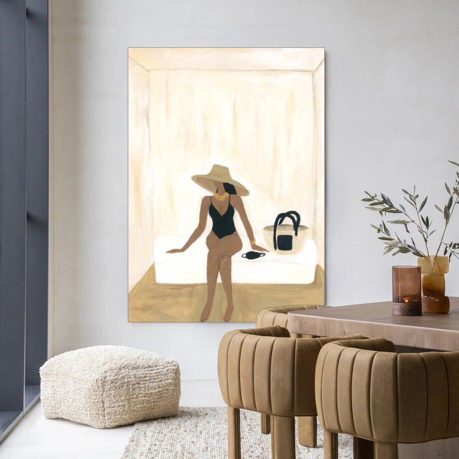 Urban Cotton Wandkleed 'Luxuriate Regardless' 80 x 110cm in Frame - black afbeelding 