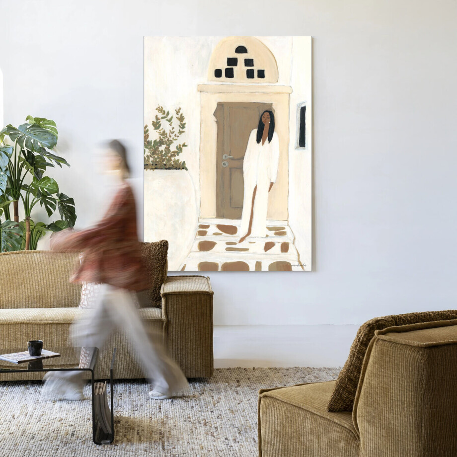 Urban Cotton Wandkleed 'Mediterranean Dream' 145 x 190cm in Frame - black afbeelding 