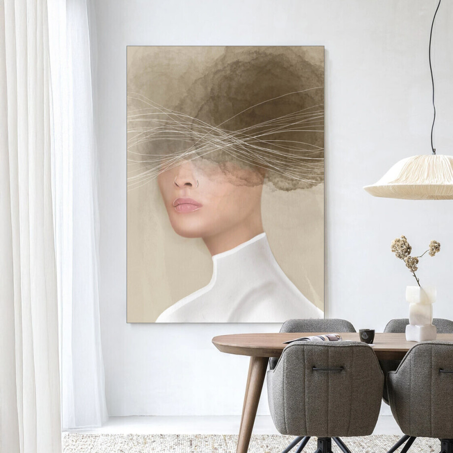 Urban Cotton Wandkleed 'Mood Cloud' 110 x 145cm in Frame - black afbeelding 