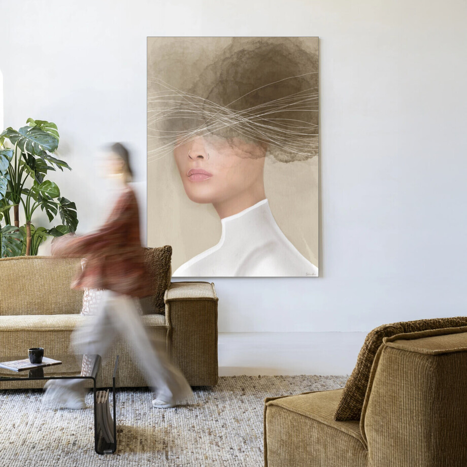 Urban Cotton Wandkleed 'Mood Cloud' 80 x 110cm in Frame - black afbeelding 