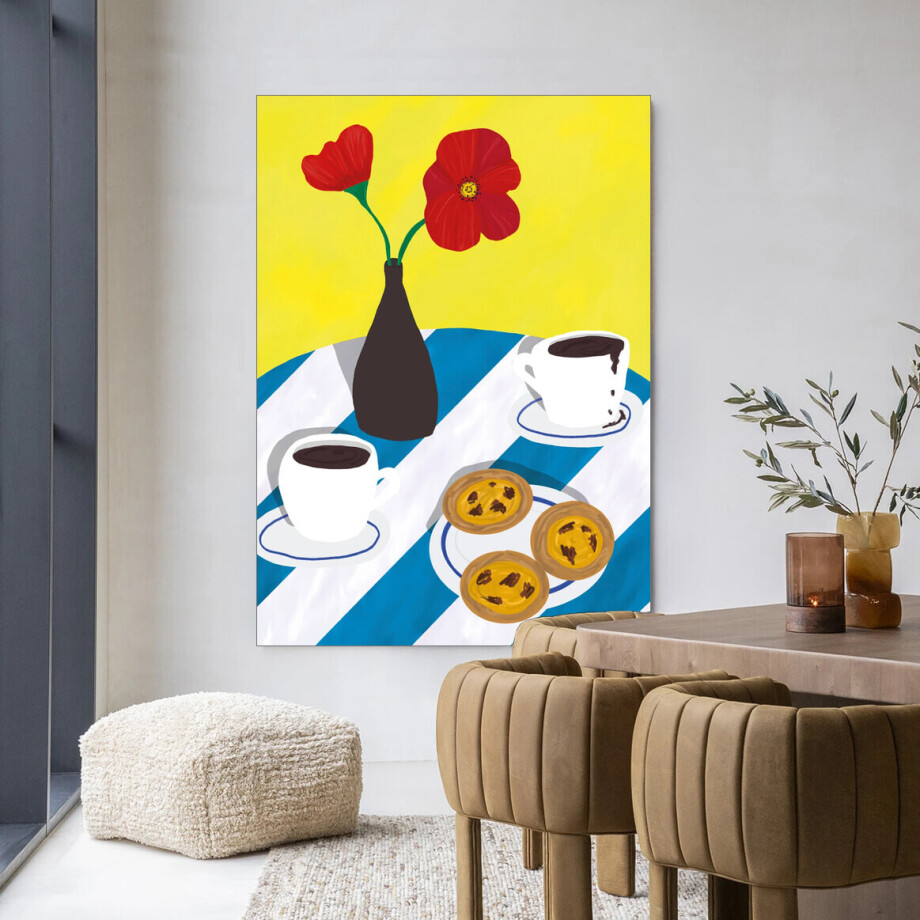 Urban Cotton Wandkleed 'Nata Afternoon' 80 x 110cm in Frame - black afbeelding 
