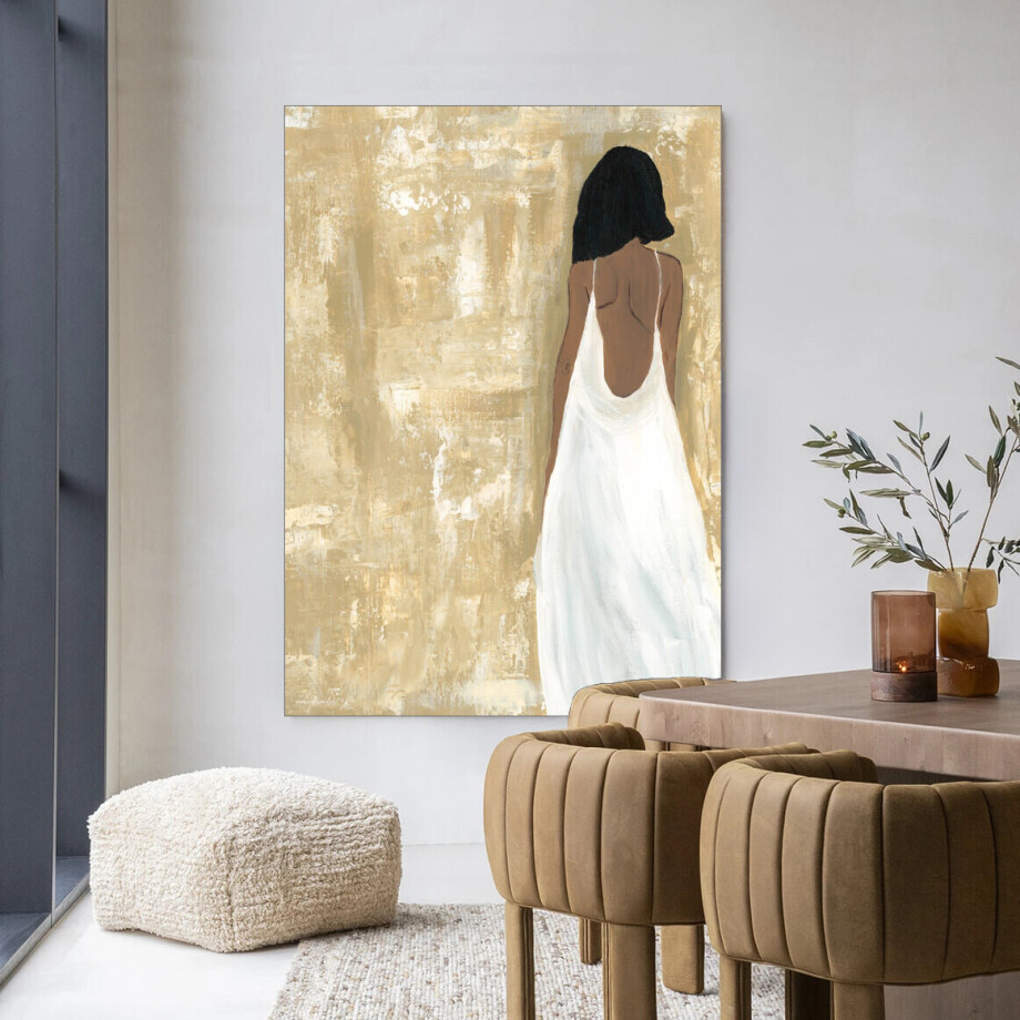 Urban Cotton Wandkleed 'She Opened Her Heart' 80 x 110cm in Frame - black afbeelding 