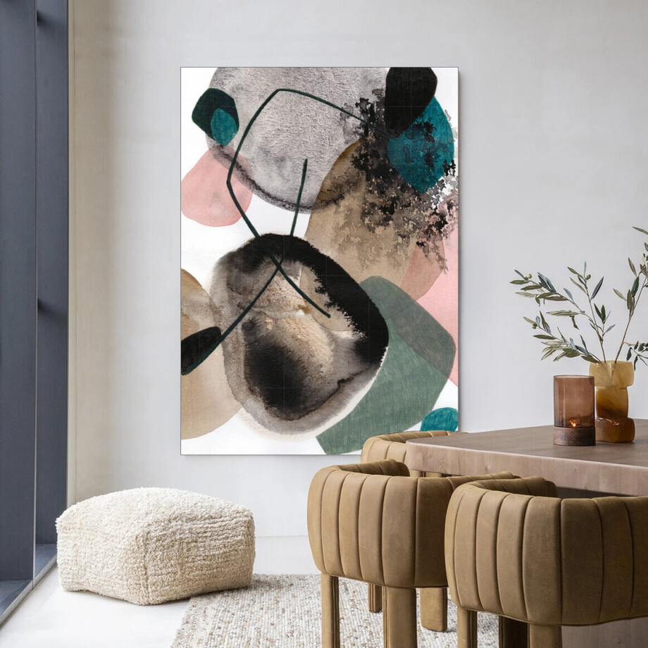 Urban Cotton Wandkleed 'Splash' 145 x 190cm in Frame - black afbeelding 