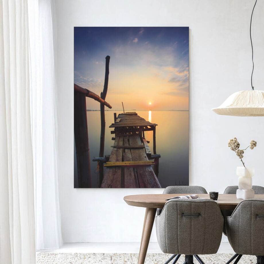 Urban Cotton Wandkleed 'Sun Shy Cirebon' 80 x 110cm in Frame - black afbeelding 
