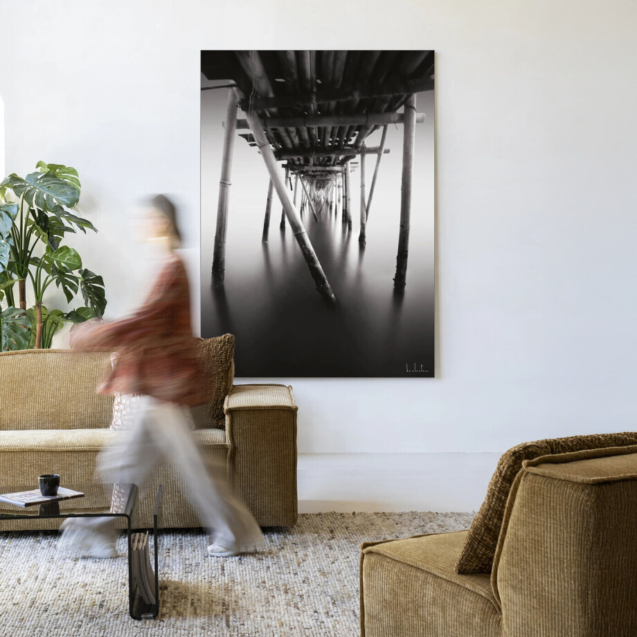 Urban Cotton Wandkleed 'Underworld' 145 x 190cm in Frame - black afbeelding 