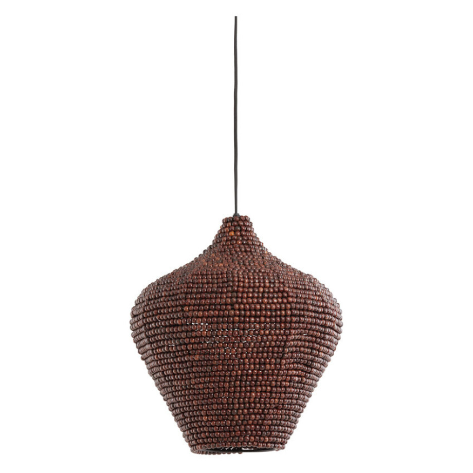 Light & Living Hanglamp 'Kalenga' Kralen, 36cm, kleur Donkerbruin afbeelding 1