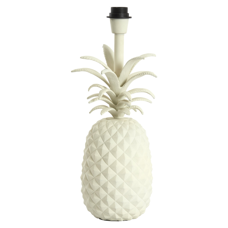 Light & Living Tafellamp 'Pineapple' 42cm, kleur Crème (excl. kap) afbeelding 1