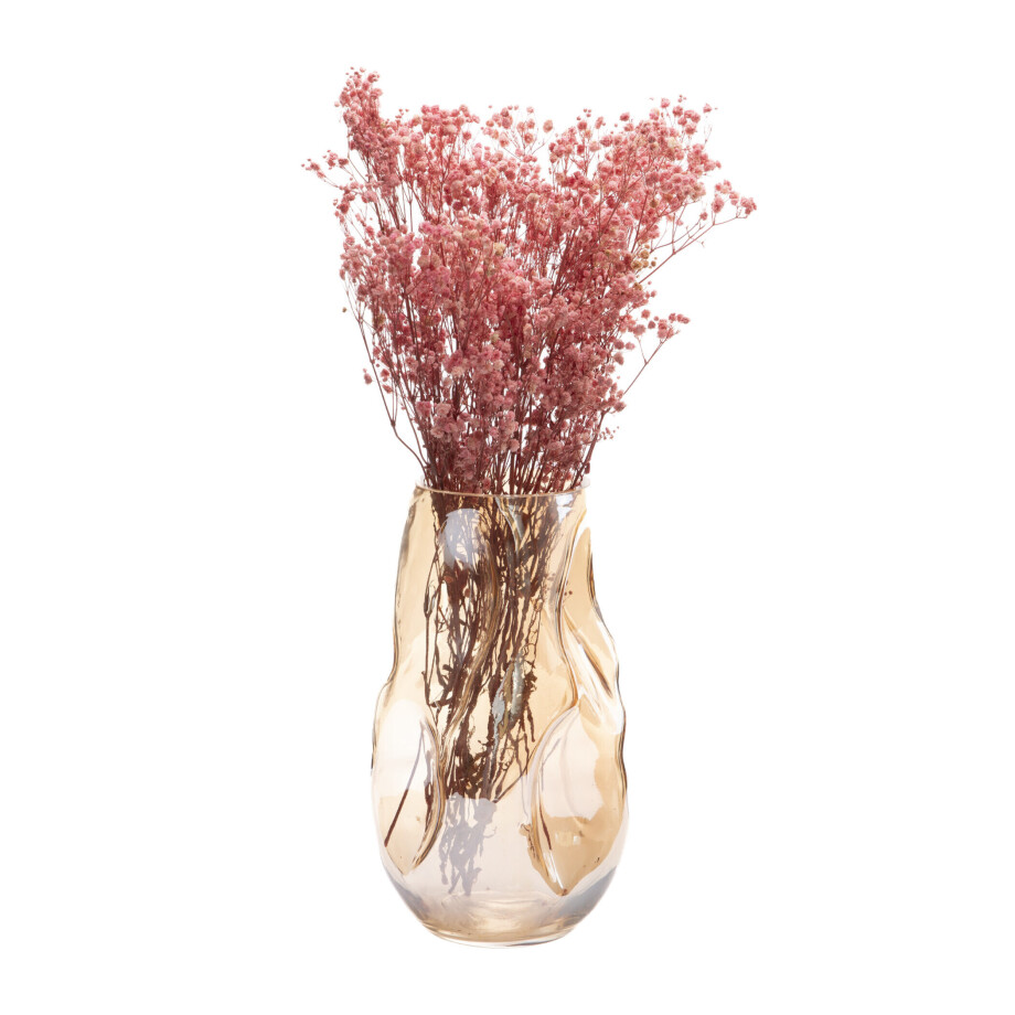 QUVIO Vaas gekreukt - Maat L - Glas - Beige QUVIO Vaas gekreukt - Maat L - Glas - Beige afbeelding 1