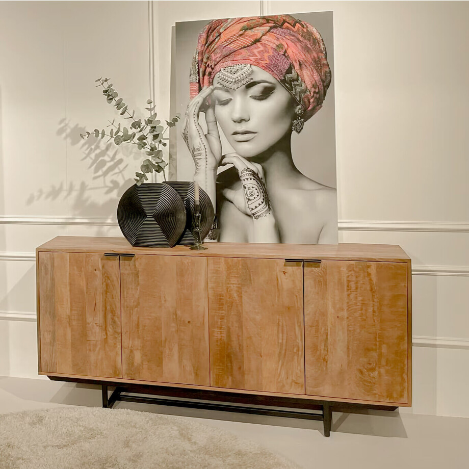 Livingfurn Dressoir 'Valdez' Mangohout, 180cm Livingfurn Dressoir 'Valdez' Mangohout, 180cm afbeelding