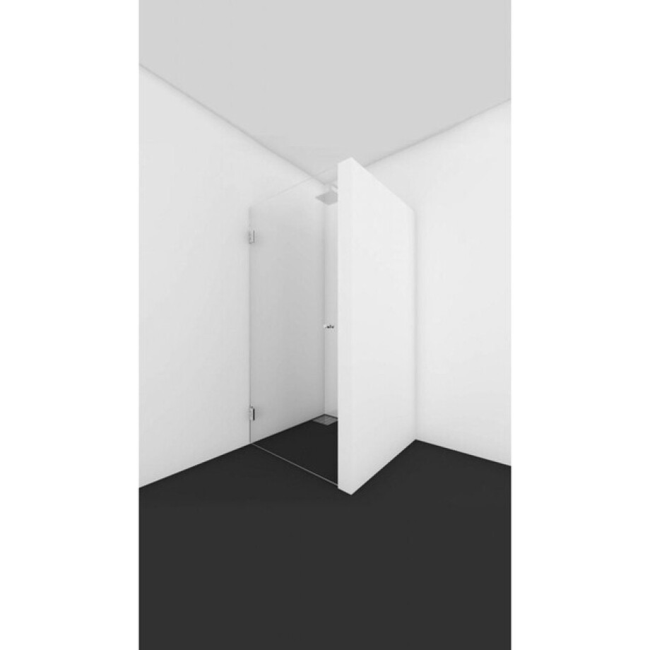 Van Rijn Products ST01 Nisdeur - 90x200cm - helder Clearglas - dikte 8mm - zwart ST0110090ZW Van Rijn Products ST01 Nisdeur - 90x200cm - helder Clearglas - dikte 8mm - zwart ST0110090ZW afbeelding 1