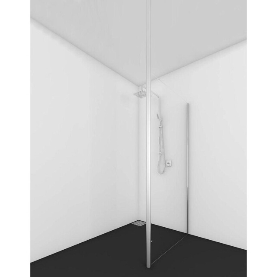 Van Rijn Products ST01 Vaste wand - 104x200cm - helder Clearglas - U-profiel - RVS ST01100INL Van Rijn Products ST01 Vaste wand - 104x200cm - helder Clearglas - U-profiel - RVS ST01100INL afbeelding 1