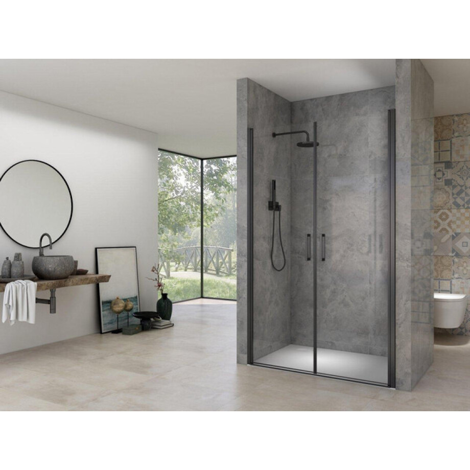 Van Rijn Products ST02 Saloondeur - 90x200cm - incl glasbehandeling - incl muurprofiel - zwart ST0240090ZW Van Rijn Products ST02 Saloondeur - 90x200cm - incl glasbehandeling - incl muurprofiel - zwart ST0240090ZW afbeelding 1