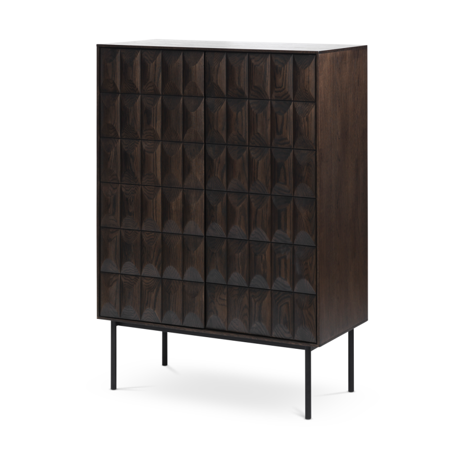 Vanja houten drankkast donkerbruin - 129 x 90 cm afbeelding 1