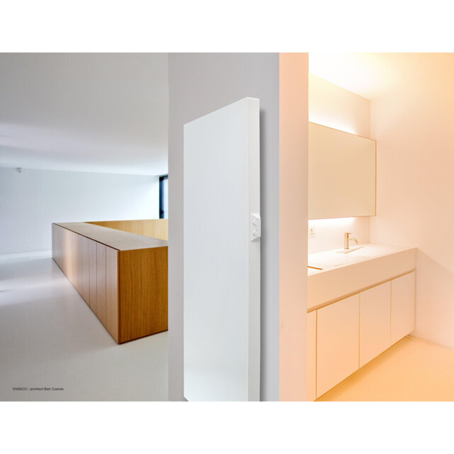 Vasco E-PANEL elektrische Design radiator 60x60cm 750watt Staal Wit 339060060el1100 afbeelding 1