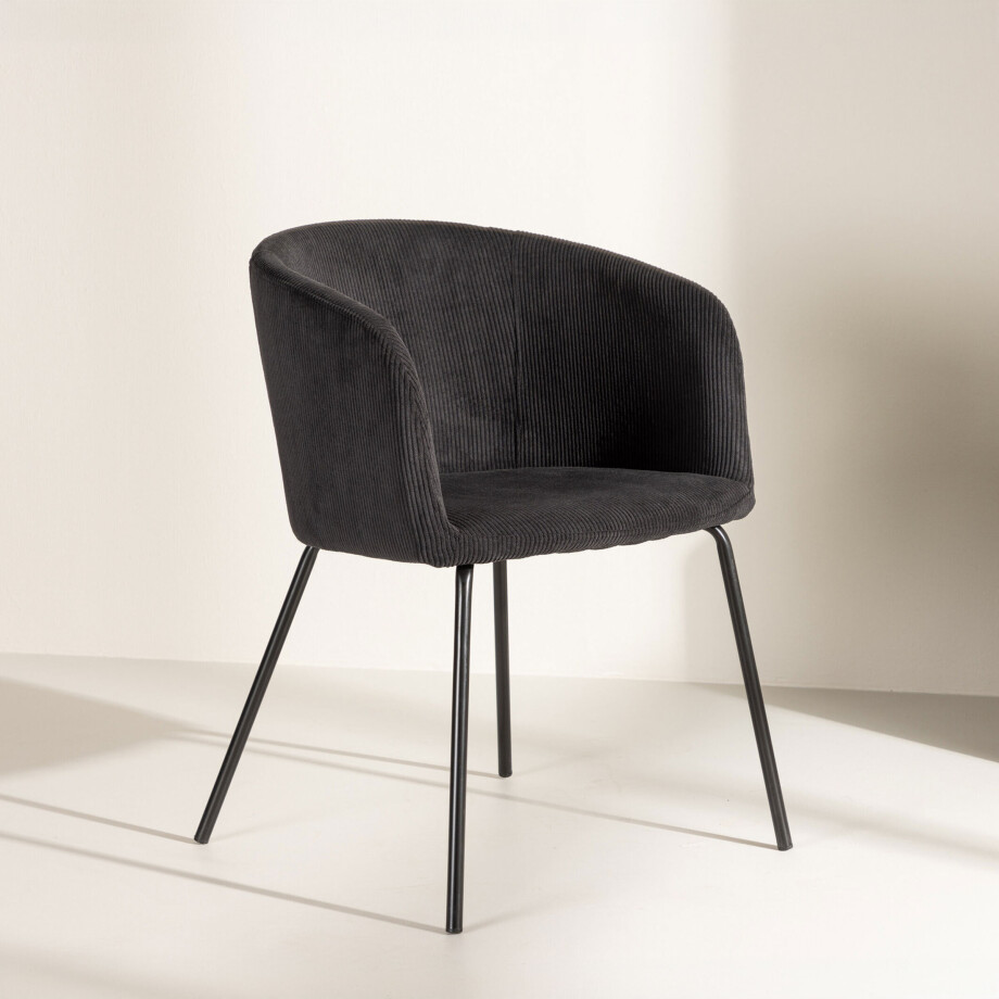 Nohr Eetkamerstoel 'Karna' Rib, kleur Zwart afbeelding 1