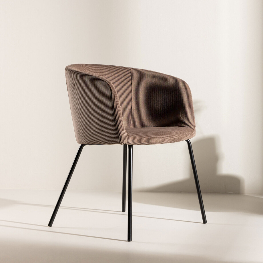 Nohr Eetkamerstoel 'Karna' Rib, kleur Bruin Nohr Eetkamerstoel 'Karna' Rib, kleur Bruin afbeelding 1