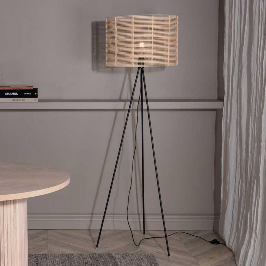 Nohr Vloerlamp 'Shian' Rattan, 160cm hoog afbeelding 1