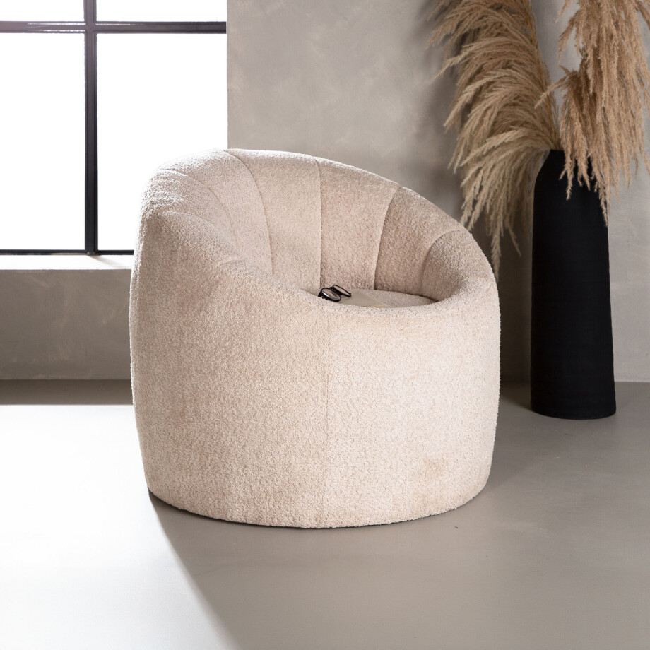 Nohr Fauteuil 'Alea' Bouclé, kleur Beige afbeelding 1