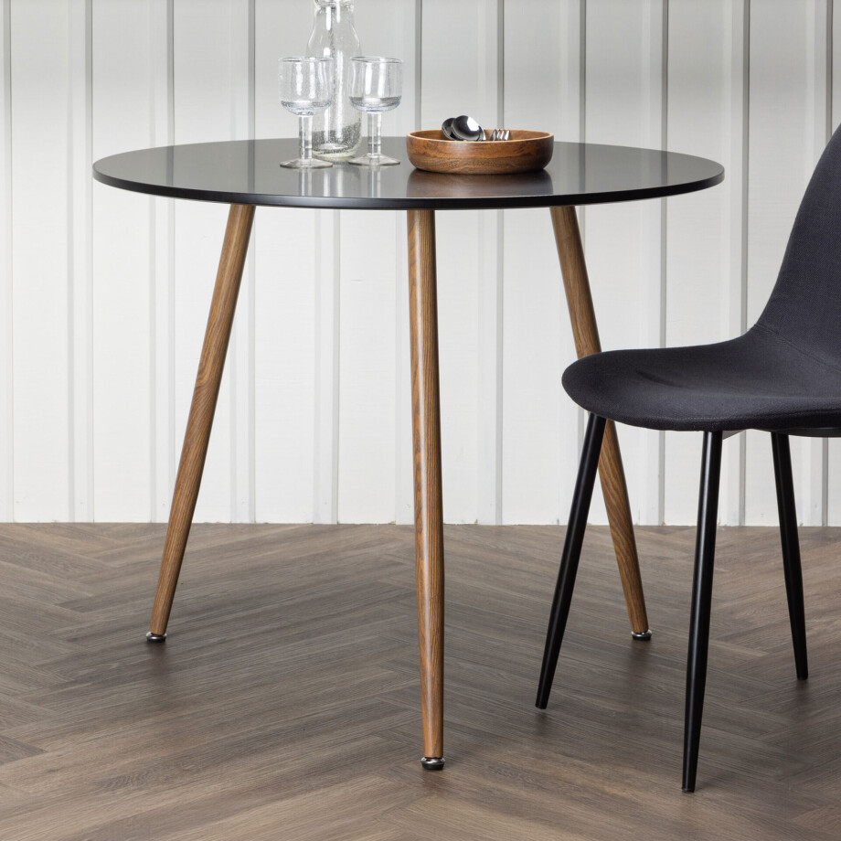 Nohr Ronde Bistrotafel 'Austina' 90cm, kleur Zwart afbeelding 1
