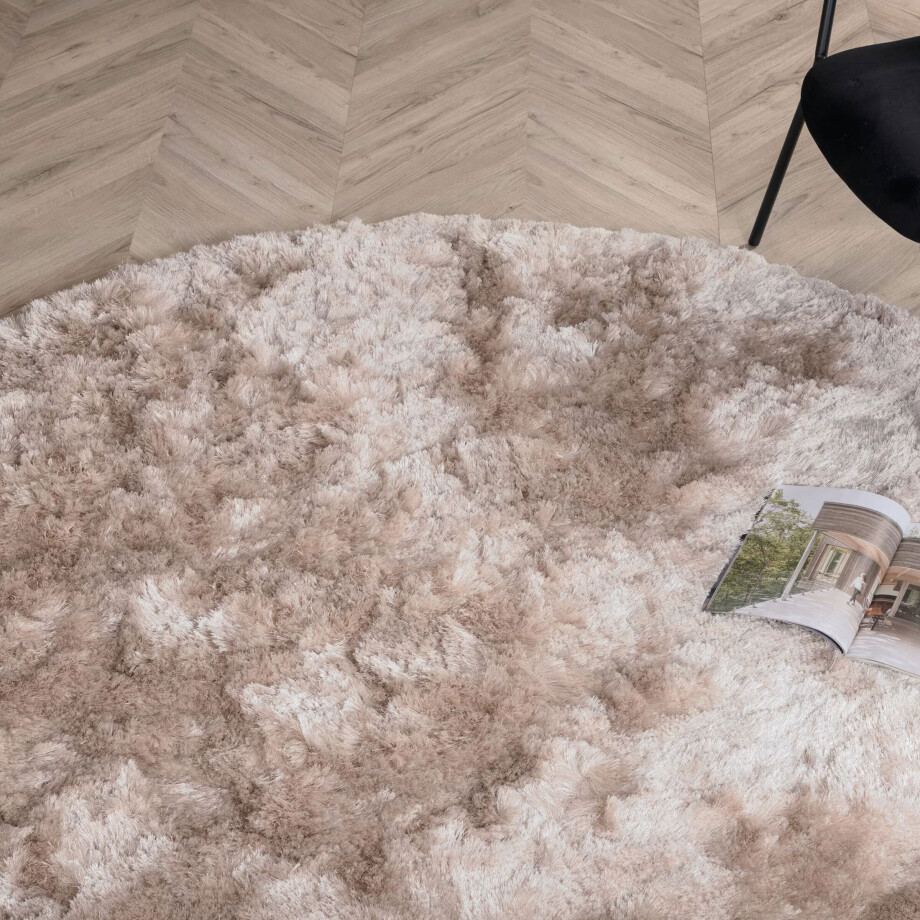 Nohr Rond Vloerkleed 'Reshunda' 200cm, kleur Beige afbeelding 1