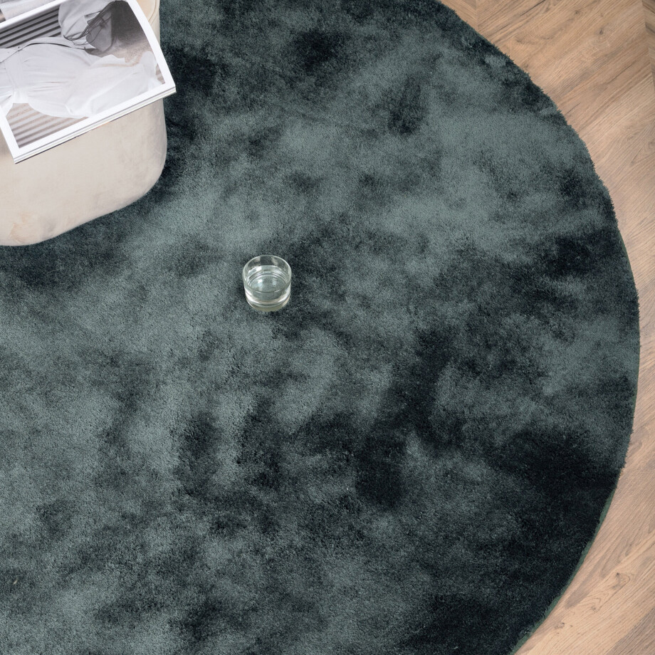 Nohr Rond Vloerkleed 'Les' 200cm, kleur Groen afbeelding 1