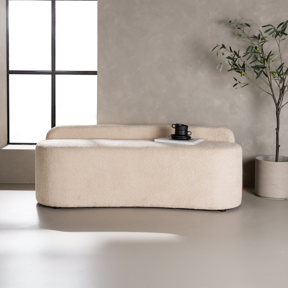 Nohr Eetkamerbank 'Randle' Bouclé, kleur Wit afbeelding 1