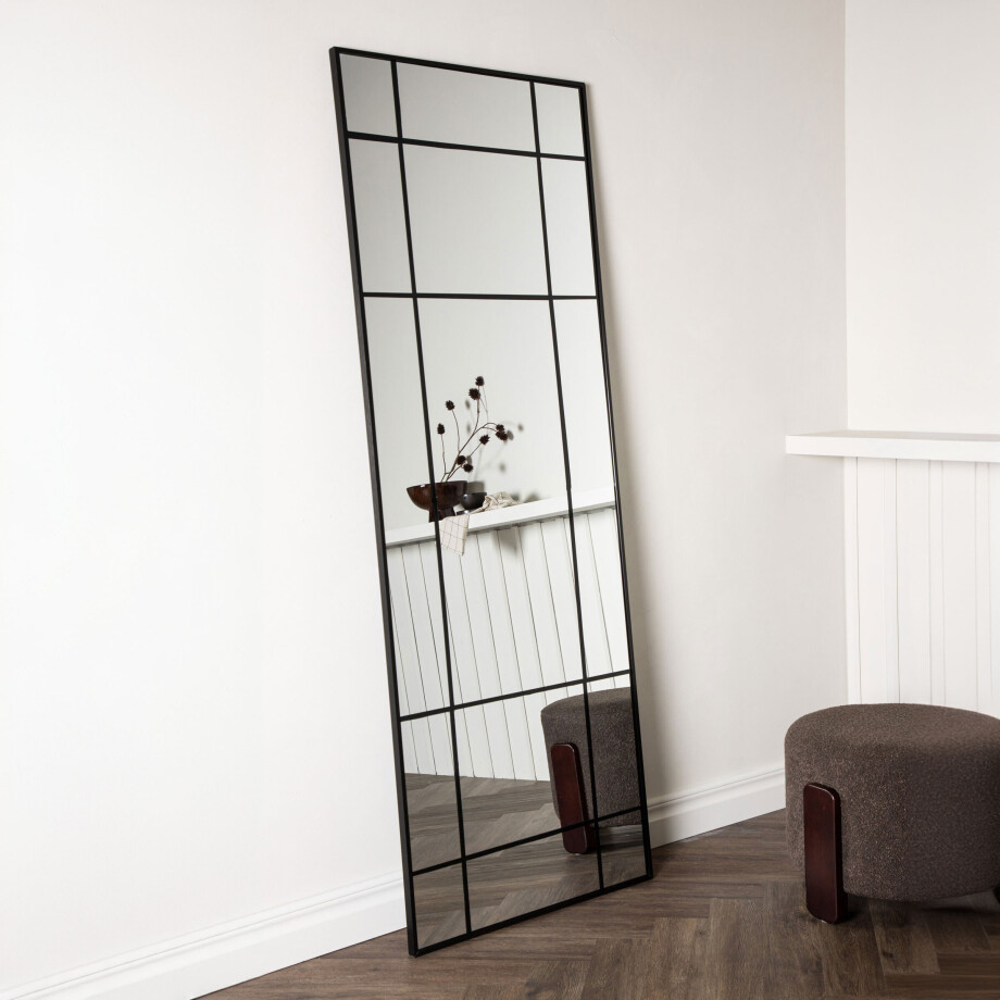 Nohr Spiegel 'Madiha' Raster 180 x 90cm, kleur zwart afbeelding 1