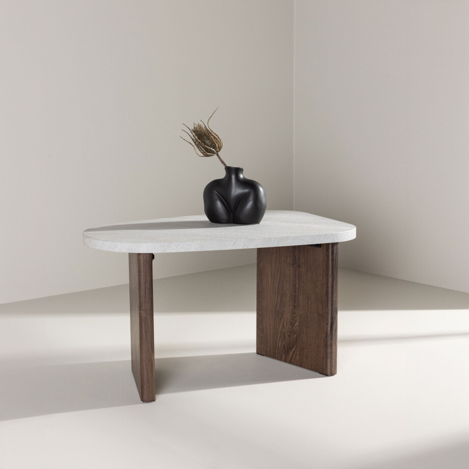 Nohr Organische Bijzettafel 'Jenea' 70 x 45cm, kleur Mokka/Betonlook afbeelding 1