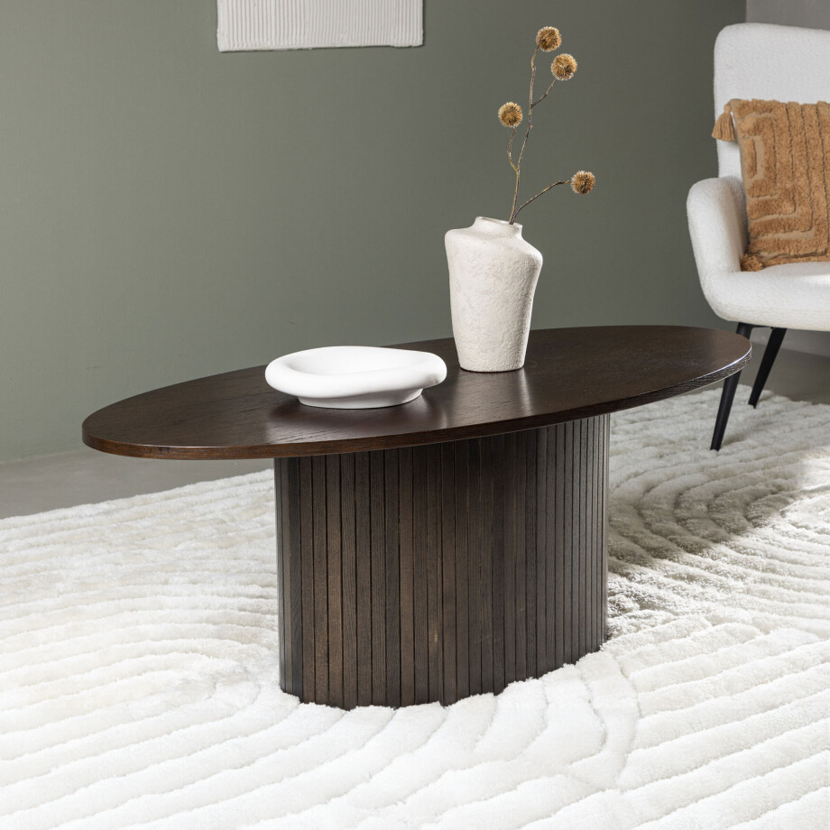 Nohr Ovale Salontafel 'Fionna' 120 x 55cm, kleur Mokka afbeelding 1