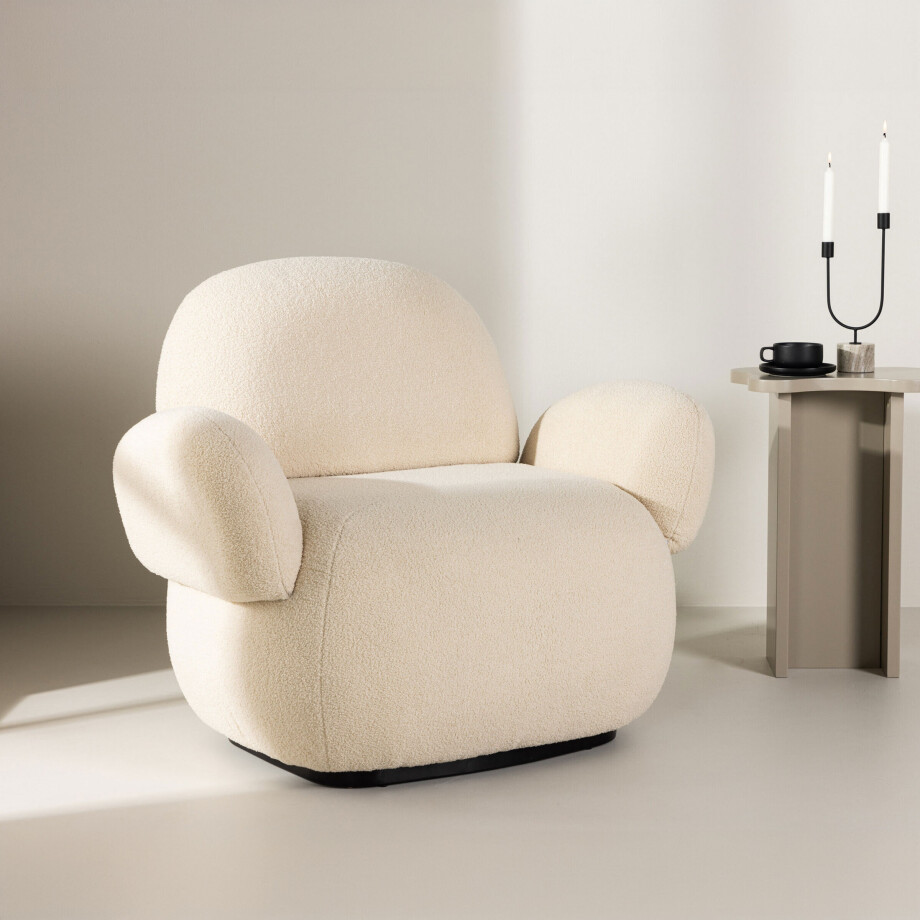 Nohr Fauteuil 'Ninamarie' Chenille, kleur Beige Nohr Fauteuil 'Ninamarie' Chenille, kleur Beige afbeelding 1