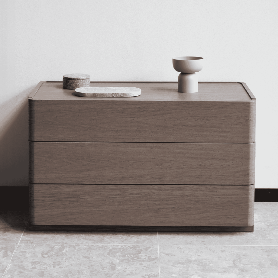 Nohr Ladekast / Dressoir 'Lotte' Met 3 laden, 100cm, kleur Mocca afbeelding 