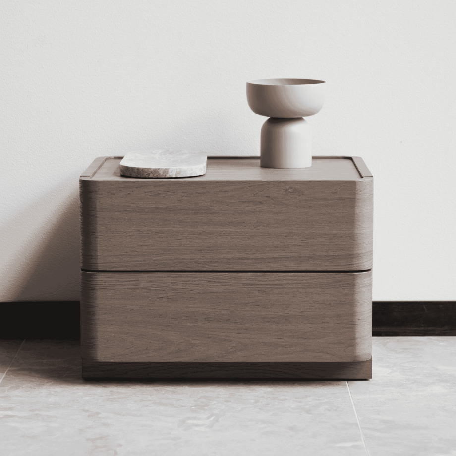 Nohr Ladekast / Nachtkastje 'Lotte' Met 2 laden, kleur Mocca afbeelding 