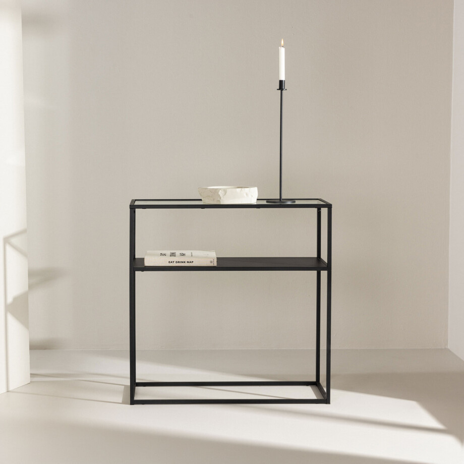 Nohr Sidetable 'Khadijah' 80cm, kleur Zwart Nohr Sidetable 'Khadijah' 80cm, kleur Zwart afbeelding 1