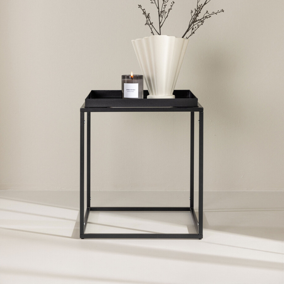 Nohr Bijzettafel 'Adrain' 45 x 45cm, kleur Zwart Nohr Bijzettafel 'Adrain' 45 x 45cm, kleur Zwart afbeelding 1