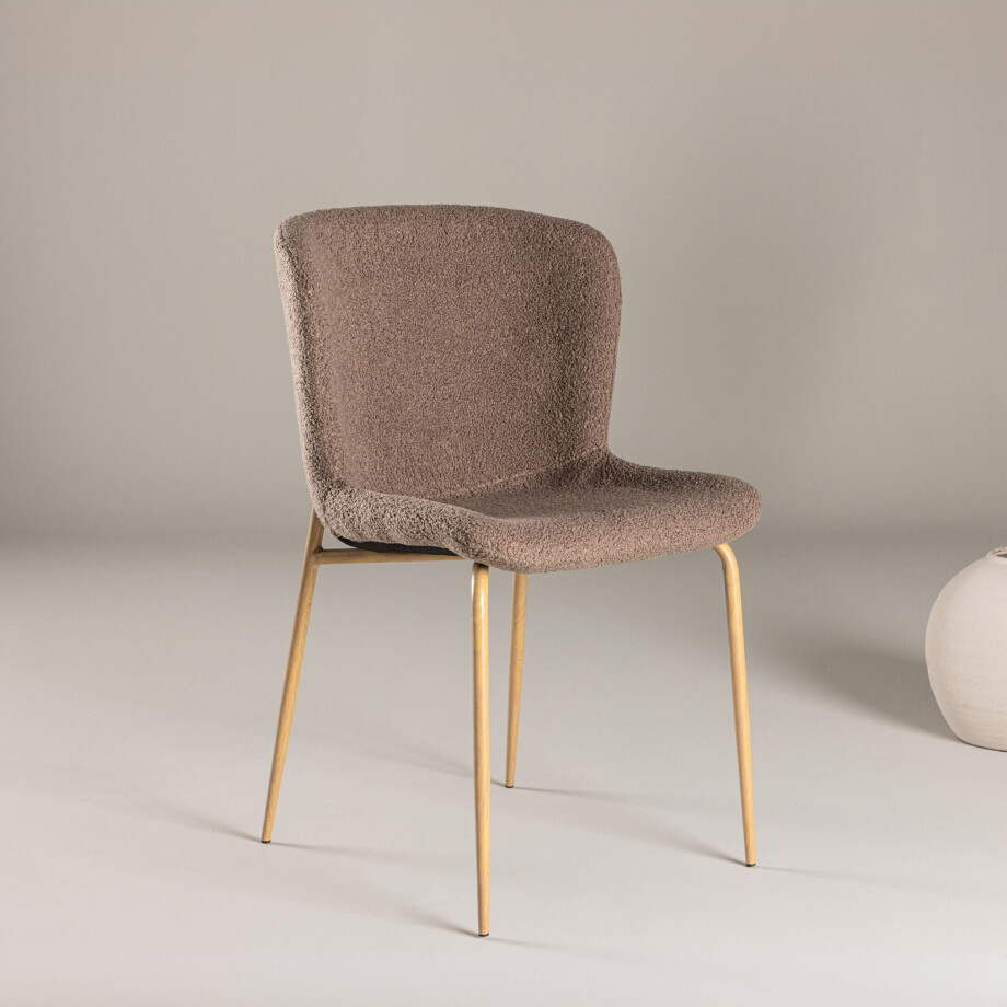 Nohr Eetkamerstoel 'Artesha' Teddy, kleur Bruin Nohr Eetkamerstoel 'Artesha' Teddy, kleur Bruin afbeelding 1