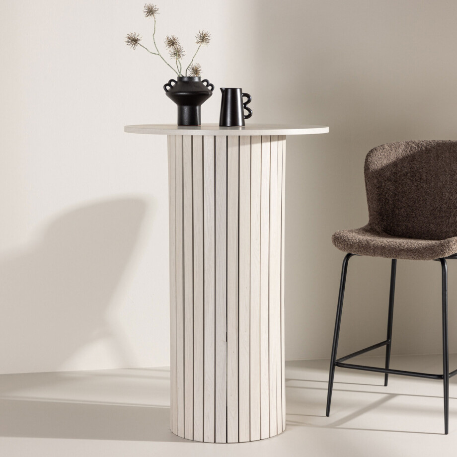 Nohr Ronde Bartafel 'Adrin' 70cm, kleur Whitewash afbeelding 1