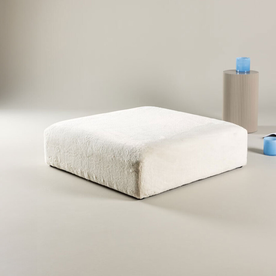 Nohr Poef 'Taneka' Faux fur, kleur Beige afbeelding 1