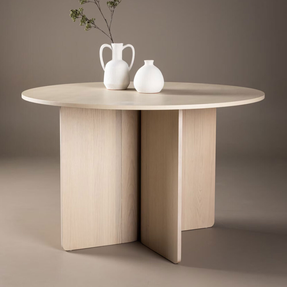 Nohr Ronde Eettafel 'Jadira' 120cm, kleur Whitewash afbeelding 1