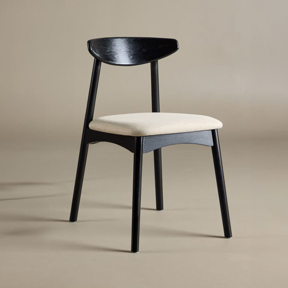 Nohr Eetkamerstoel 'Keneta' Eiken, kleur Beige/Zwart afbeelding 1