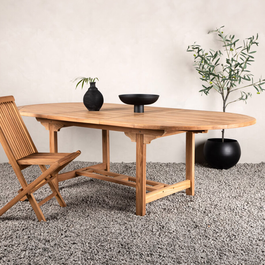 Nohr Ovale Uitschuifbare Tuintafel 'Amberia' Teakhout, 180/240 x 120cm Nohr Ovale Uitschuifbare Tuintafel 'Amberia' Teakhout, 180/240 x 120cm afbeelding 1