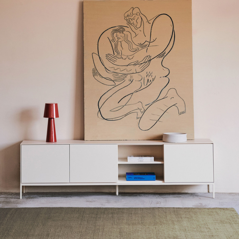 Kave Home TV-meubel 'Vedrana' 195 x 55cm, kleur Wit afbeelding 1