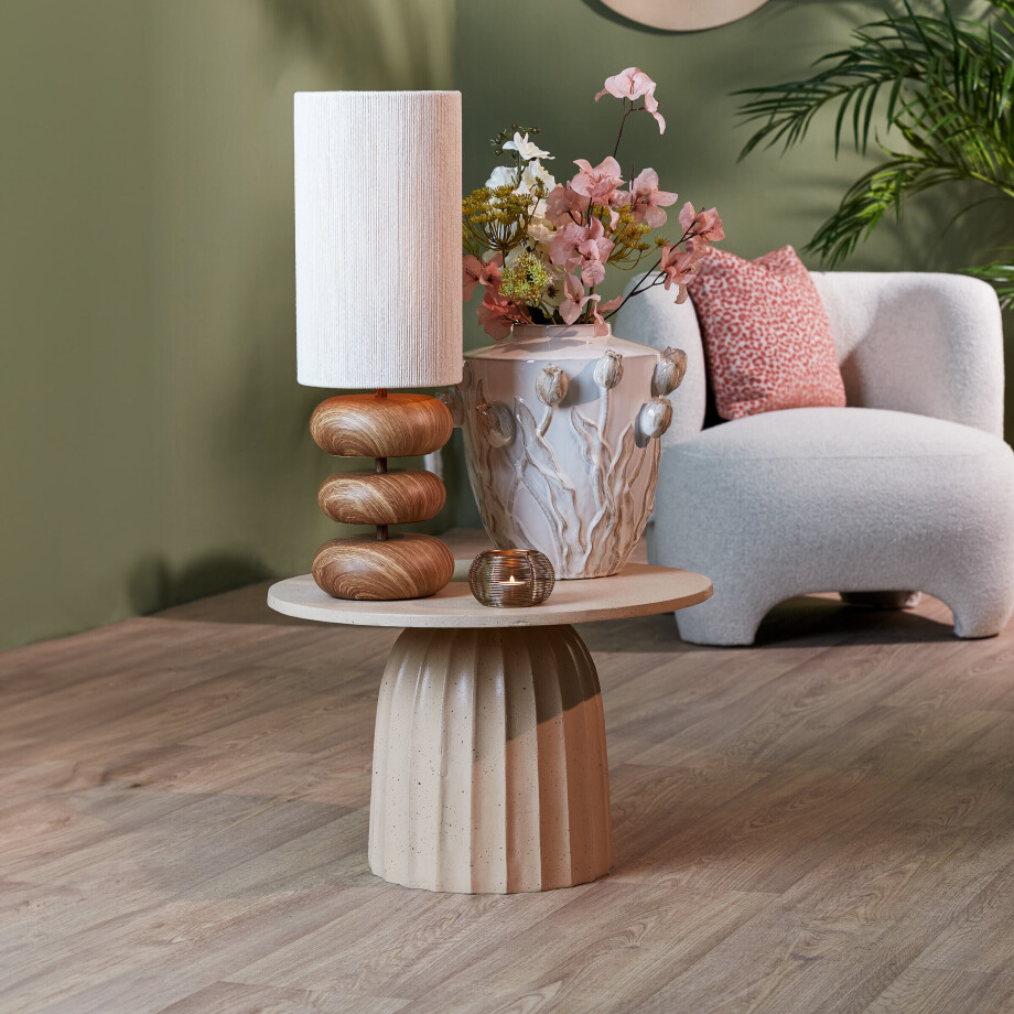 Light & Living Ronde Bijzettafel 'Veglia' 60cm, kleur Zand afbeelding 1