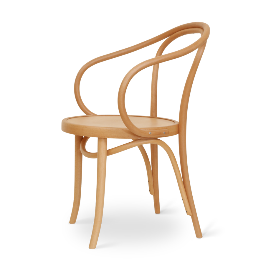 Venice No. 9 houten eetkamerstoel met armleuningen naturel afbeelding 1