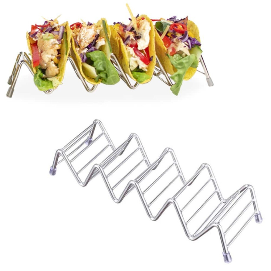 Krumble Taco en tortilla houder - Chroom Krumble Taco en tortilla houder - Chroom afbeelding 1
