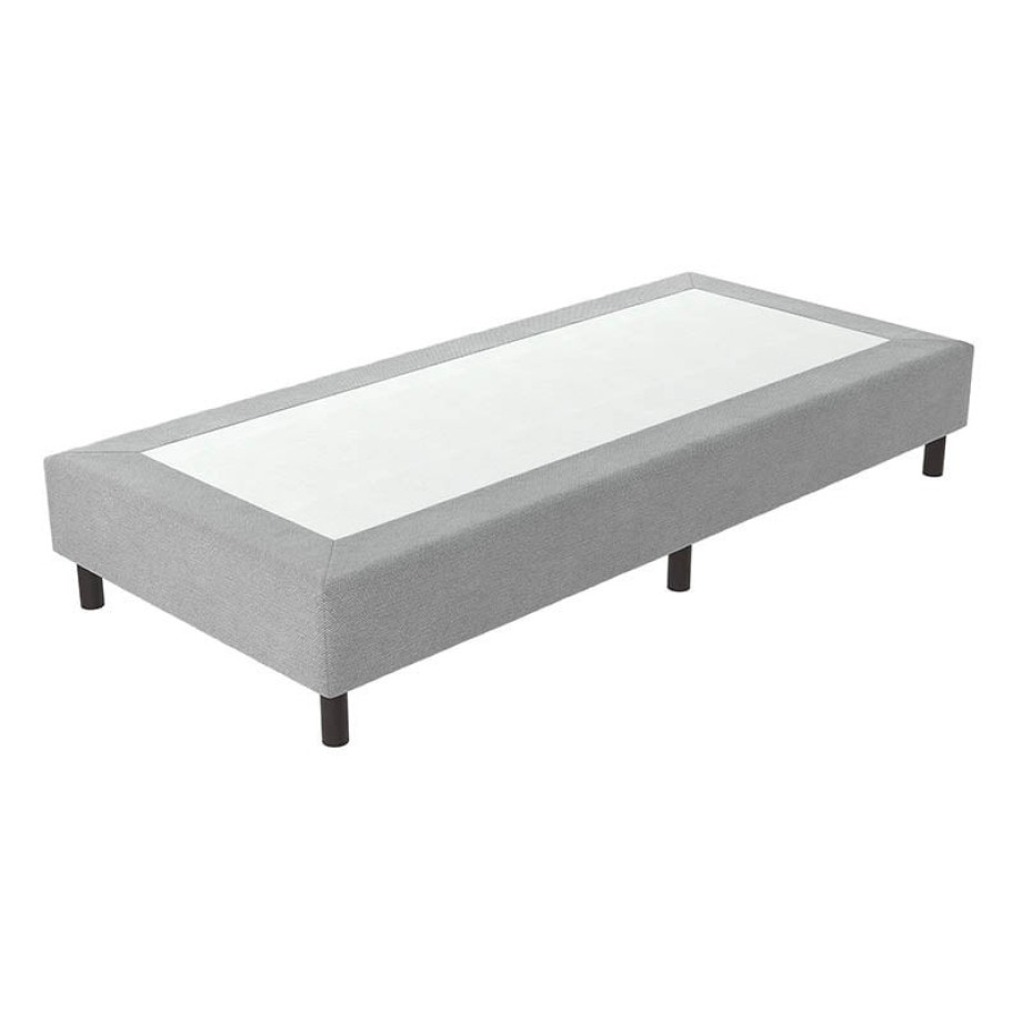 1-Persoons Verende Hotelboxspring zonder Matras - Grijs 90x200 cm - Bonellvering - Inclusief Topper - Dekbed-Discounter.nl afbeelding 1