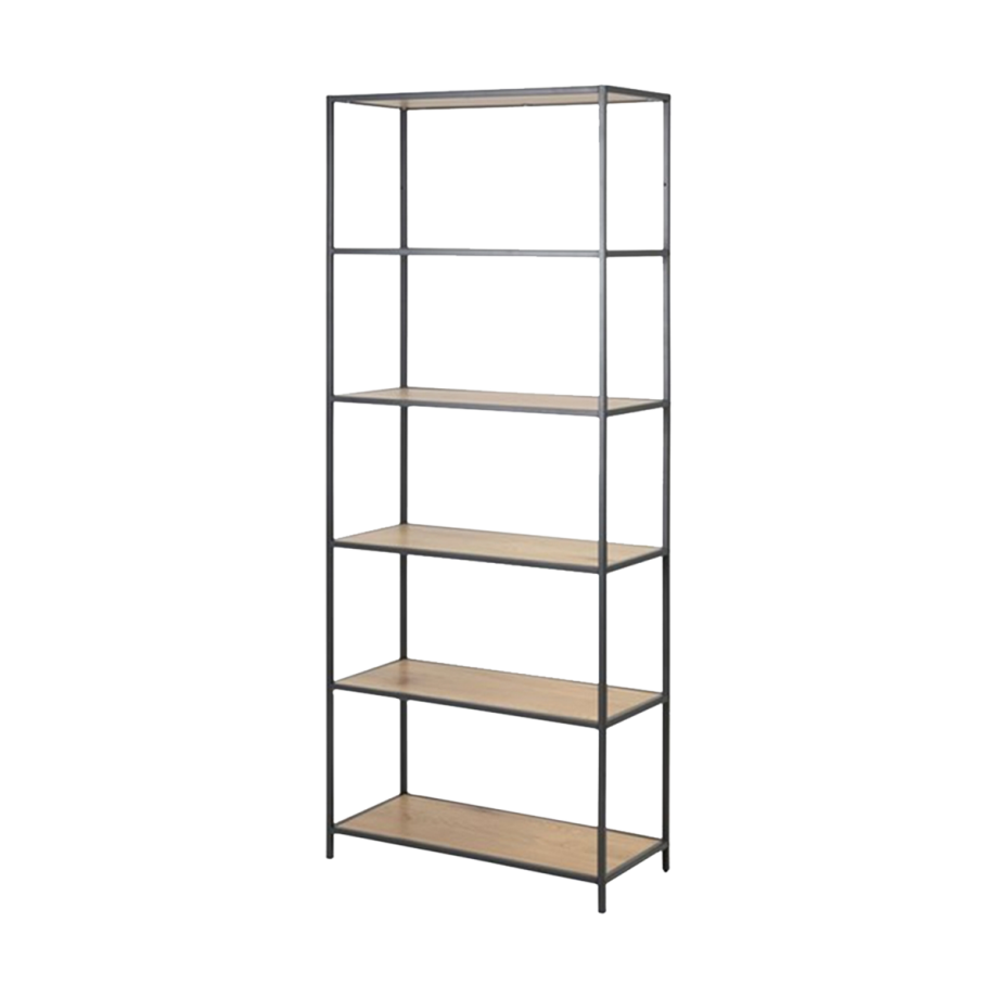 Vic houten staande boekenkast naturel - 77 x 185 cm Vic houten staande boekenkast naturel - 77 x 185 cm afbeelding 1