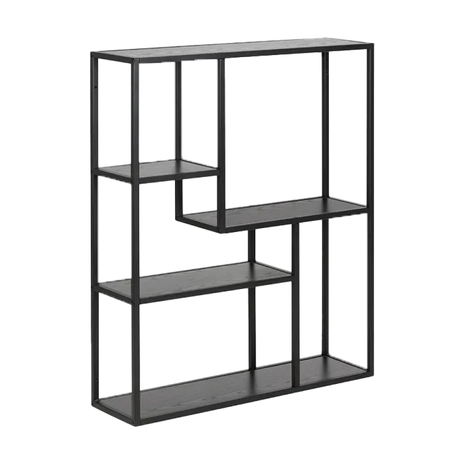 Vic houten wandkast zwart - 75 x 91 cm Vic houten wandkast zwart - 75 x 91 cm afbeelding 1