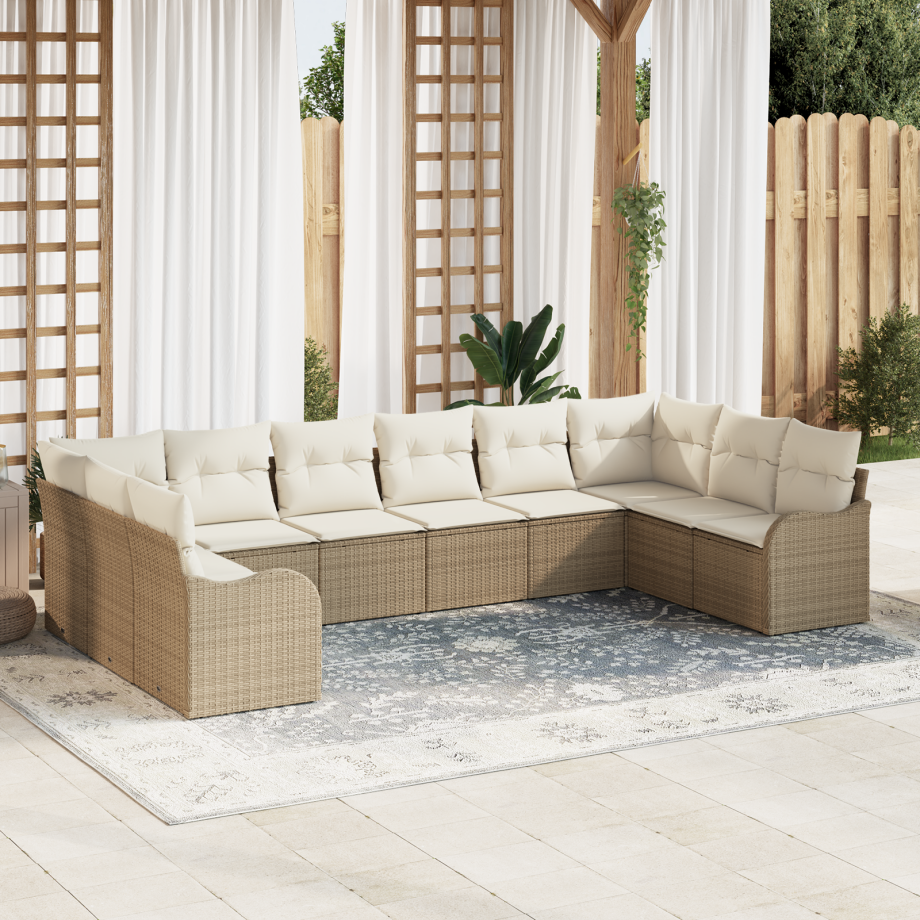 vidaXL Tuin Sofa Set Beige 344 x 177,5 x 85 cm poly rattan vidaXL Tuin Sofa Set Beige 344 x 177,5 x 85 cm poly rattan afbeelding 1