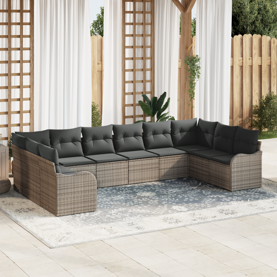 vidaXL Tuin Sofa Set Grijs 344 x 177,5 x 85 cm poly rattan vidaXL Tuin Sofa Set Grijs 344 x 177,5 x 85 cm poly rattan afbeelding 1